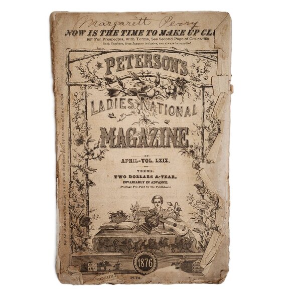 Peterson's Ladies National Magazine April Vol LXIX 1876 Antique RARE - Picture 1 of 6